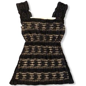 3/$20 Max Studio Lace Blouse Frilled Hem XS